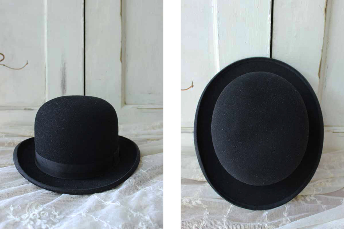 フランス黒いハット アンティーク帽子 全国送料無料