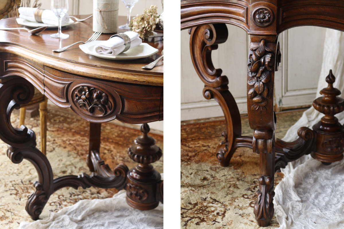 アンティークテーブル ロココ様式テーブル 全国送料無料