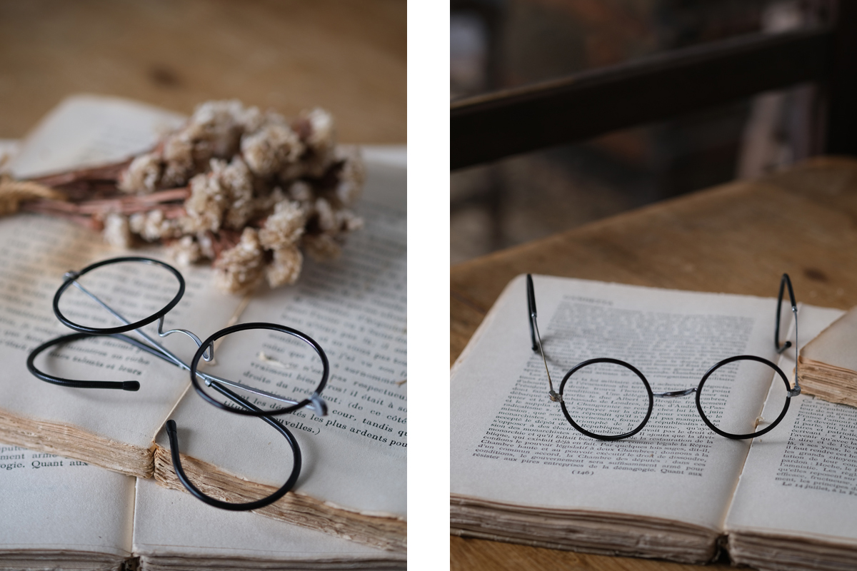 日本の古い 巻きつるメガネ デッドストック(未使用品) アンティーク眼鏡 全国送料無料