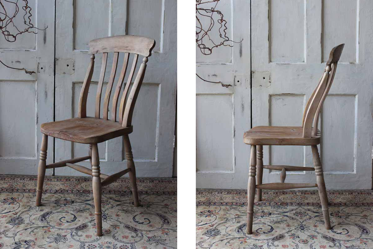 イギリススラットバックチェア 古い木製椅子 全国送料無料