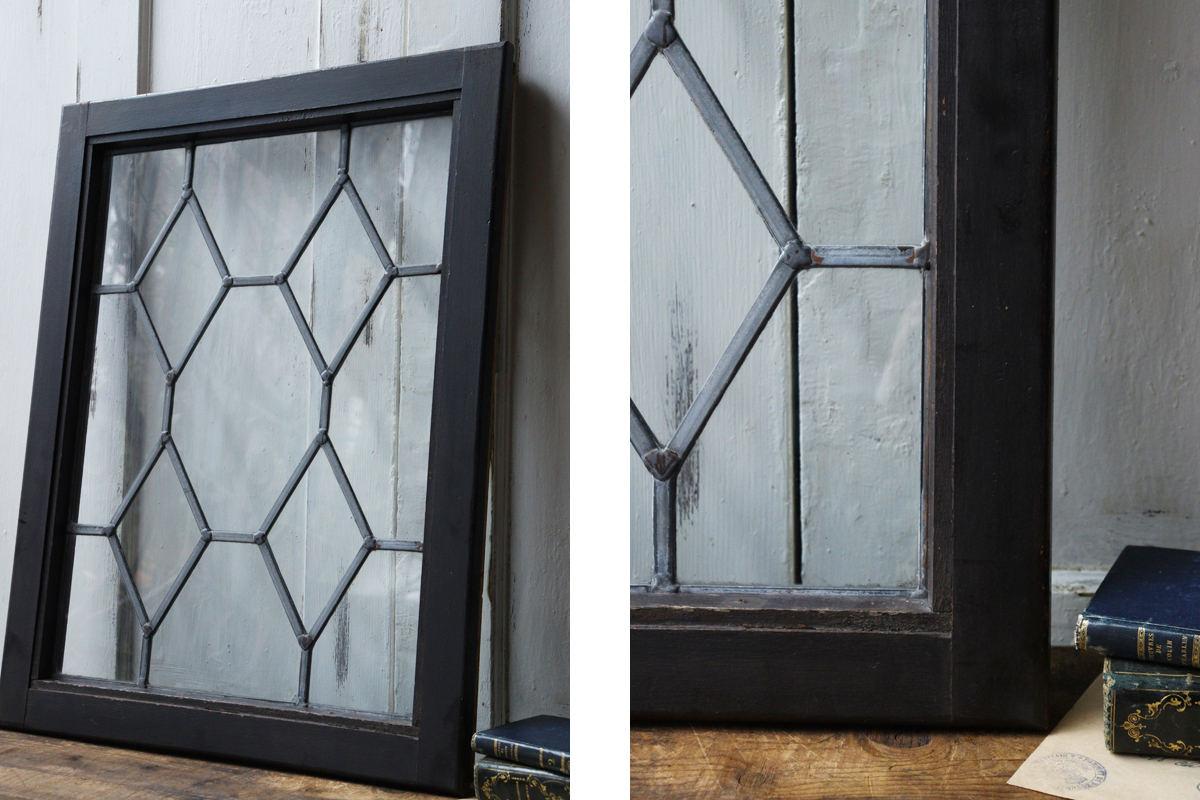 イギリスの古い透明のステンドグラス ガラス窓 全国送料無料