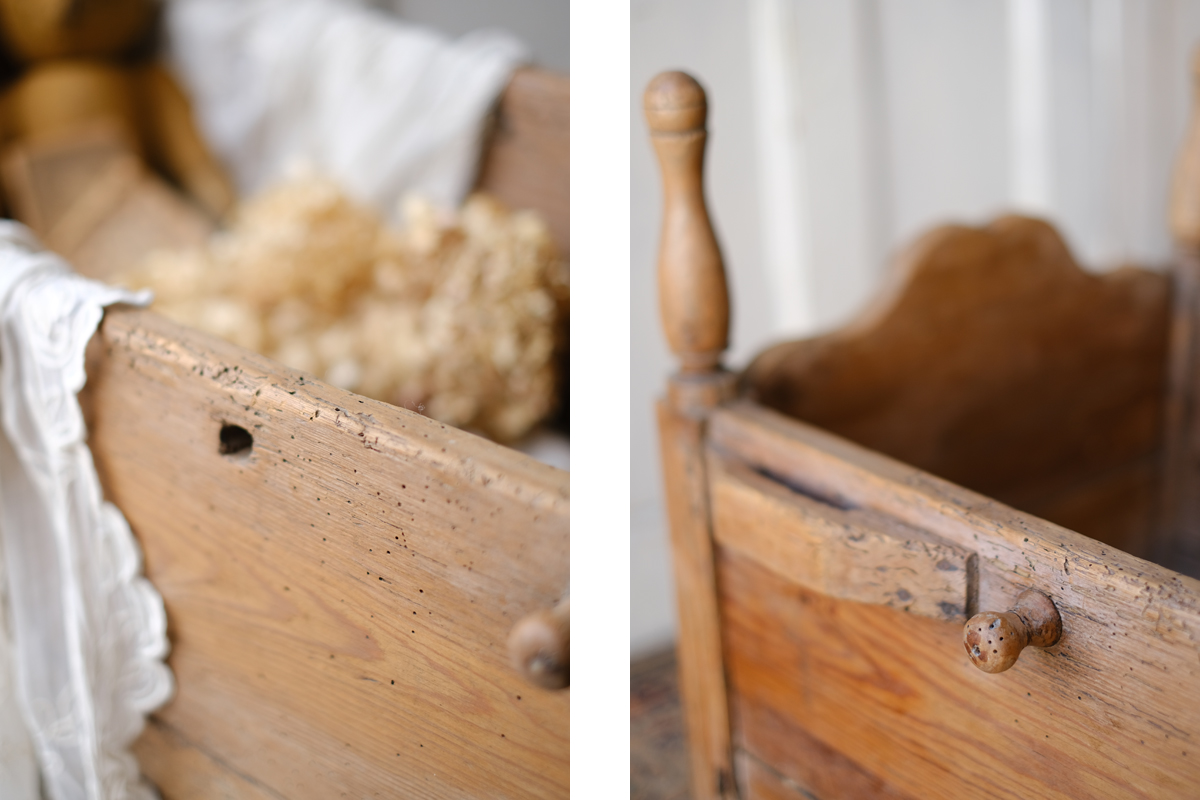 フランスアンティーク 木製ベッド クレイドル ゆりかご