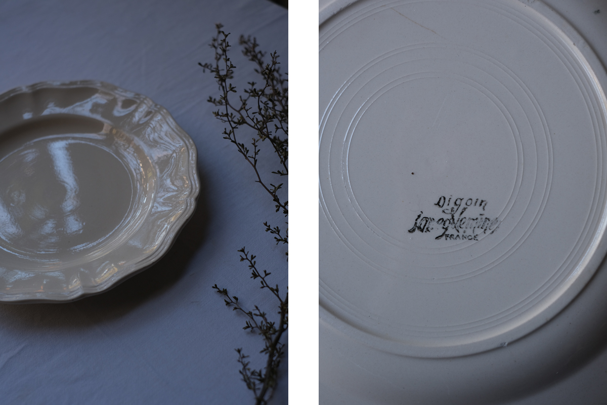 フランスアンティーク サルグミンヌ 花リム お皿 プレート 食器