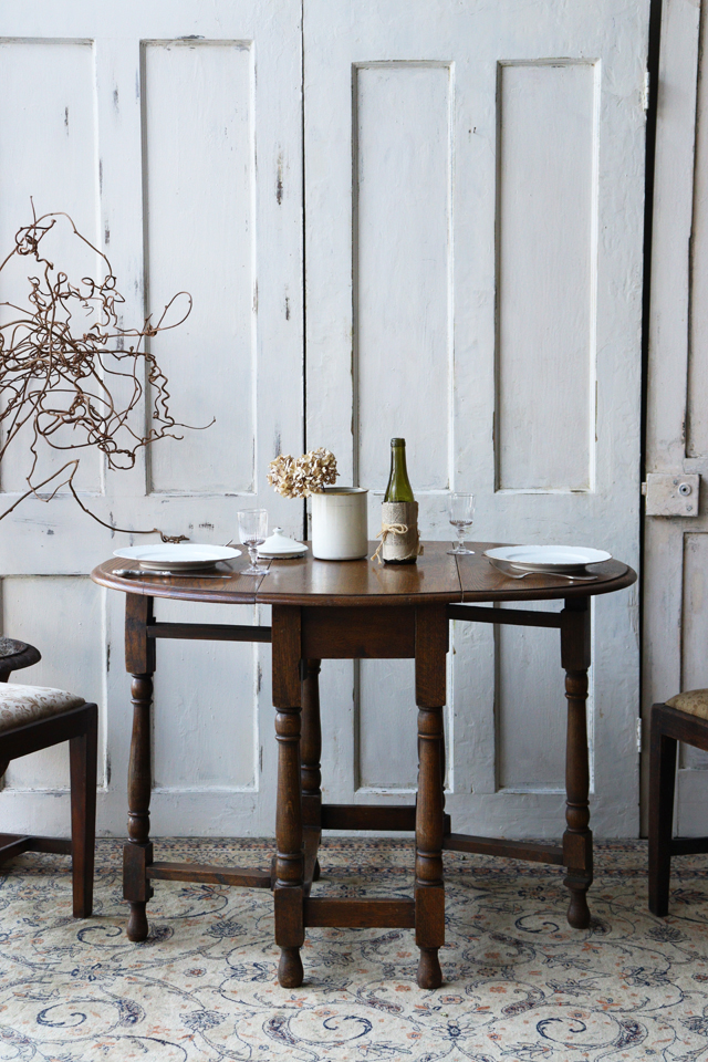 イギリスの古い ゲートレッグテーブル バタフライテーブル 食卓テーブル