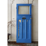 英国アンティーク ブルー×ホワイトのペイントドア 建具