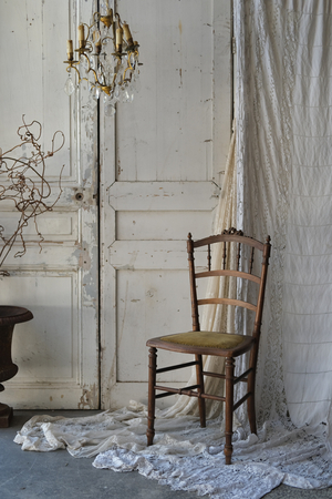 フランス アンティーク チェア リボン彫刻 椅子