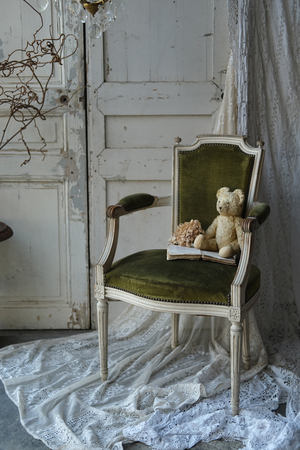 フランス アンティーク ルイ16世様式 アーム付きサロンチェア 椅子