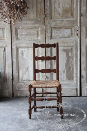 フランスの古い ストロー座面のキッチンチェア 椅子