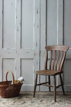 イギリスの古い キッチンチェア スラットバックチェア 椅子